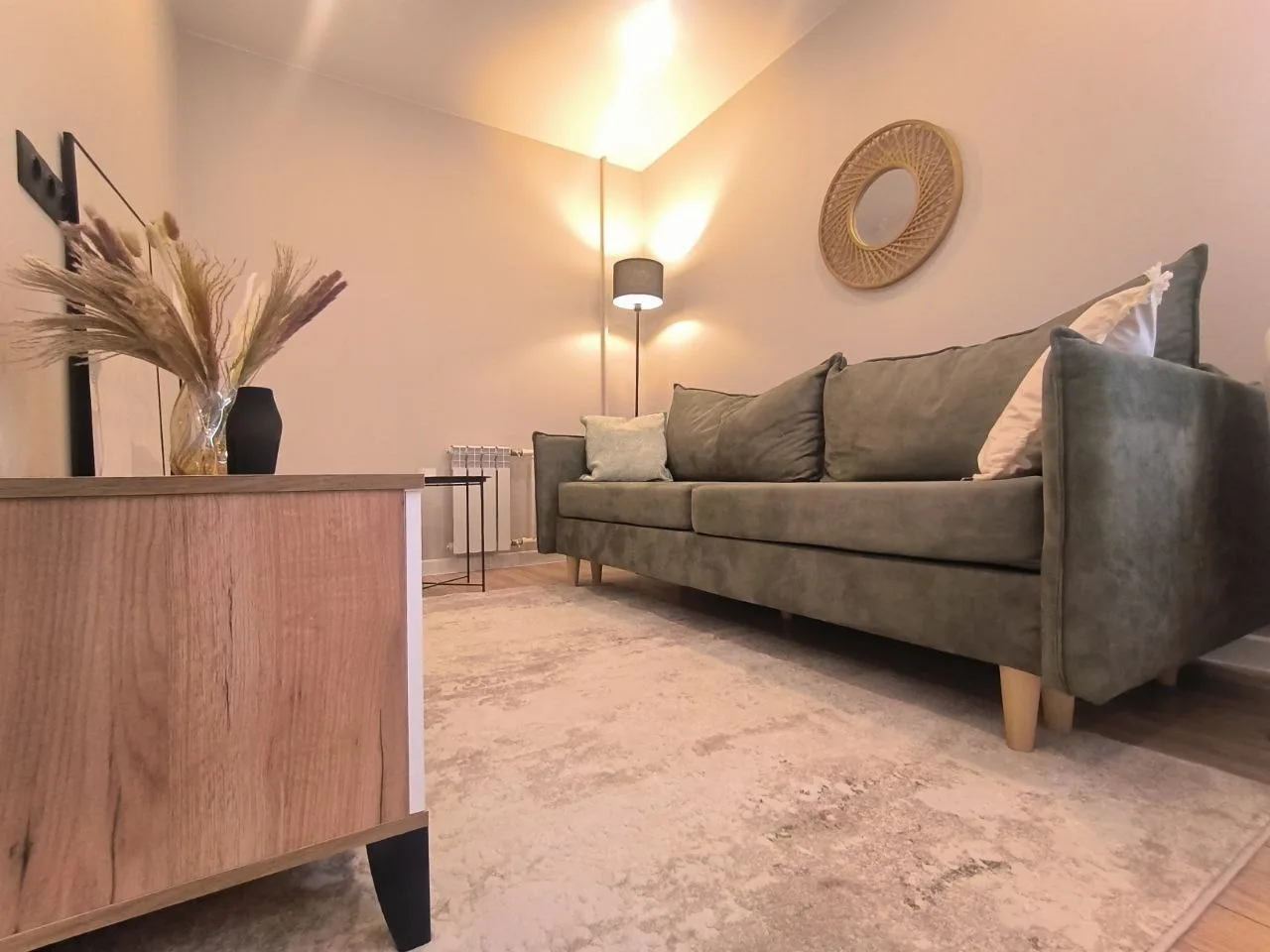 Completed apartment interior after renovation